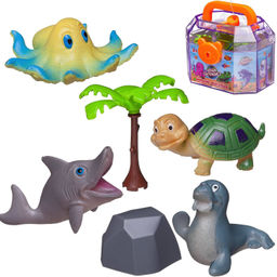 Игровой набор ABtoys Юный натуралист Фигурки мультяшные морских обитателей 4 шт. в чемоданчике, в дисплеи фото 5