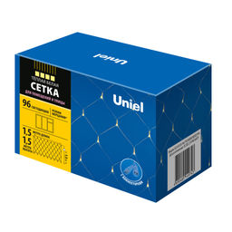 ULD-N1515-96/TTK WARM WHITE IP44 Сетка светодиодная с эффектом мерцания, 1,5х1,5м. Соединяемая. 96 светодиодов. Теплый белый свет. Провод прозрачный. TM Uniel
