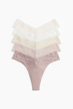 Pack 5 bragas thong de encaje - H&m фото 2