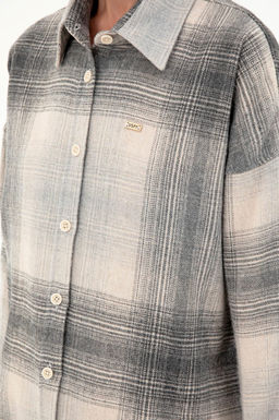 Женская серая рубашка с длинным рукавом Неожиданная скидка в корзине - U.s. polo assn фото 7