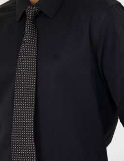 Siyah Slim Fit Uzun Kollu Basic G_mlek