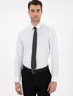 Beyaz Slim Fit Uzun Kollu Basic G_mlek