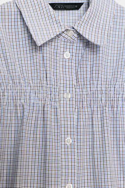 STRETCH POPLIN CHECK SHIRT - Zara фото 13