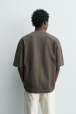 CAMISETA REGULAR FIT LAVADA / Gris topo - Zara фото 3