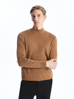 Yar?m Bal?k?? Yaka Uzun Kollu Erkek Triko Kazak