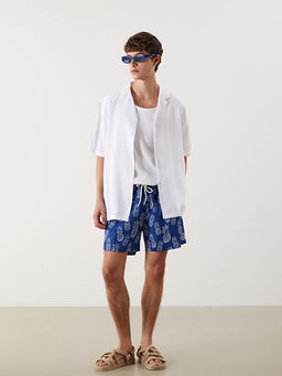 K?sa Boy Desenli Erkek Deniz ?ortu