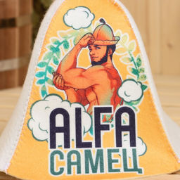 Шапка для бани с принтом "ALFA Самец"