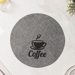 Набор салфеток сервировочных Доляна Coffee, 4 шт, d=37 см, цвет серый  фото 4