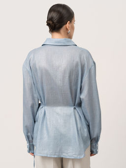 Блуза из хлопка 5011821 голубая