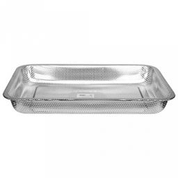 Форма из нержавеющей стали для выпекания 2,5л, 35,5х26,5х4,5см, s0,42мм, с перфорацией (Китай)