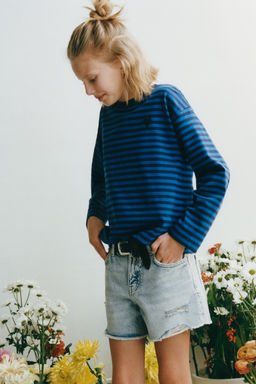 STRIPED T-SHIRT WITH EMBROIDERED HEART - Zara фото 7