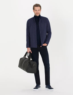 Lacivert Slim Fit Uzun Kollu G_mlek