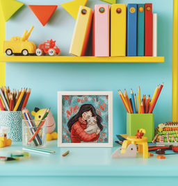 Klart набор для вышивания 8-559 Девушка с котом 12 х 13 см