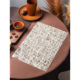 Цена за 12 шт. Салфетка сервировочная на стол «Путаница», ажурная, 45×30 см, бежевая