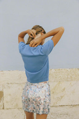 PLAIN KNIT TOP WITH SHORT SLEEVES - Zara фото 4