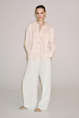 CAMISA RAYAS ZW COLLECTION / Rosa / Blanco - Zara фото 3