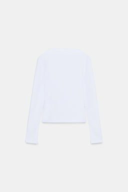 CREPE HIGH NECK T-SHIRT - Zara фото 7