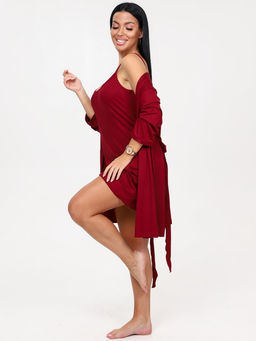 85-ХС ЖЕНСКИЙ КОМПЛЕКТ ДВОЙКА (Бордо) - А-дина фото 4