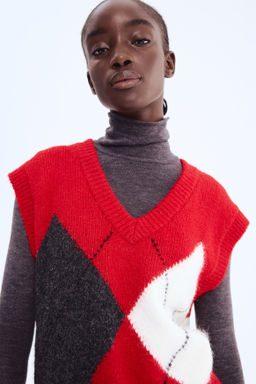 Su?ter sin mangas en punto jacquard - H&m фото 3