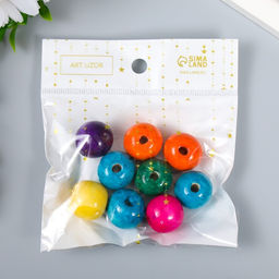 Бусины для творчества дерево «Разноцветные», набор 20 г, 2×2×2 см