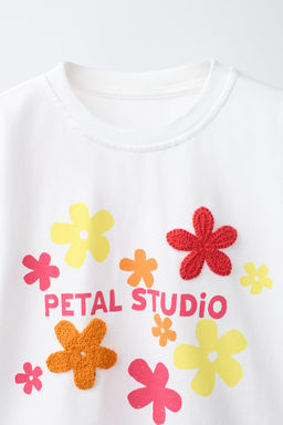 CAMISETA FLORES CROCHET / blanco - Zara фото 3