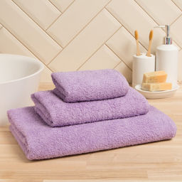 Полотенце махровое Экономь и Я 50*90 см, цв. лиловый, 100% хлопок, 320 гр/м2  фото 2