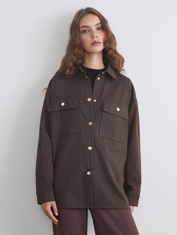 ?izgili Oversize Kad?n G?mlek Tunik