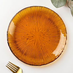 Тарелка стеклянная «Фейерверк», d=20,5 см, цвет янтарный