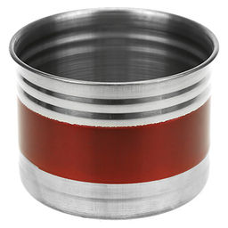 Банка для сыпучих продуктов из нержавеющей стали 0,5л, д10см, h7,5см, крышка пластмассовая с пароотводом, цветной корпус, бордовый, в коробке (Китай) - Домашняя мода фото 2