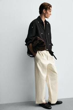 CAMISA FLUIDA BORDADOS / Negro - Zara фото 6