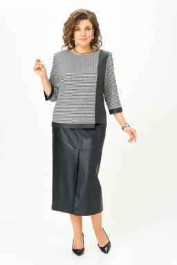 Костюм Lars Style 1174W-Р черный, молочно-черный принт