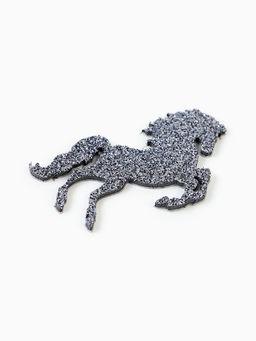 Декор новогодний Лошадки на клеевой основе, графит, набор 6 шт.