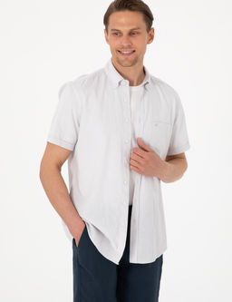 Ta_ Keten Kar___ml_ Regular Fit K_sa Kollu G_mlek