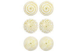 Набор 6 новогодних шаров 8*8 см Золотой винтаж шампань с эффектом старины - Elan gallery фото 11