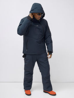 Горнолыжный костюм анорак мужской зимний темно-серого цвета 389TC - Leifensh фото 23