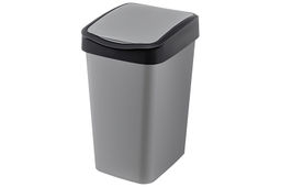 Ведро для мусора с подвижной крышкой 10 л 23,5*19,5*33,7 см Тандем серый металлик/черный (841058) - Elan gallery фото 4