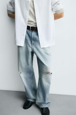 RIPPED BAGGY FIT JEANS - Zara фото 5