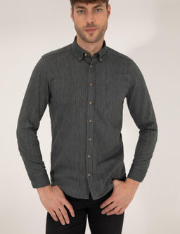 Haki Slim Fit Uzun Kollu G_mlek