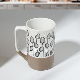 Кружка чайная керамическая Цветы, 500 мл, ручная работа