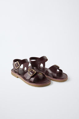 BUCKLED LEATHER SANDALS - Zara фото 2