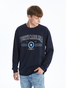 Bisiklet Yaka Uzun Kollu Erkek Sweatshirt