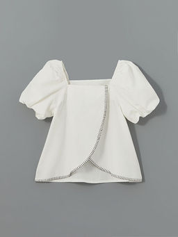 Kare Yaka K?z ?ocuk Bluz ve Pantolon