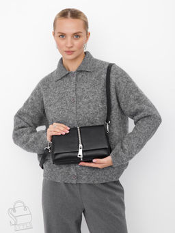 Сумка женская кожаная 1143TH black Polina&Eiterou  в Новосибирске