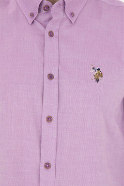 U. S. Polo Assn / Мужская фиолетовая базовая рубашка с длинным рукавом - U.s. polo assn фото 7