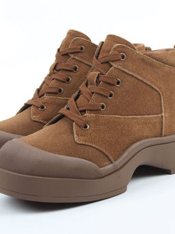 04-WD021-1M BROWN Ботинки зимние женские (натуральная замша, 100% шерсть)