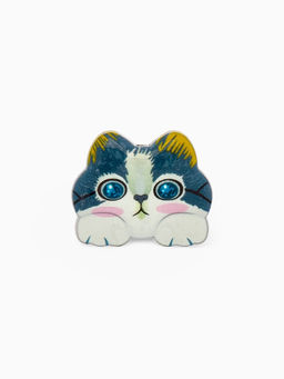 Цена за 12 шт. Брошь «Котёнок», озорной, МИКС в серебре