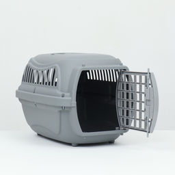 Переноска для животных пластиковая 47х32,5х30 см, серая - Пижон фото 6