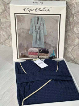 Халат вафельный EFOR размер L/XL синий коробка