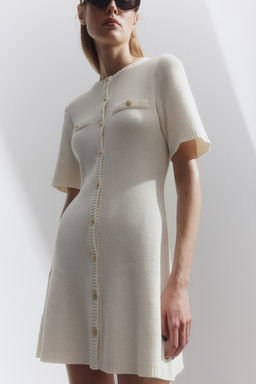 Vestido en punto de canale con botonadura frontal - H&m фото 2