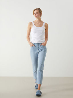 Straight Fit Kad?n Jean Pantolon